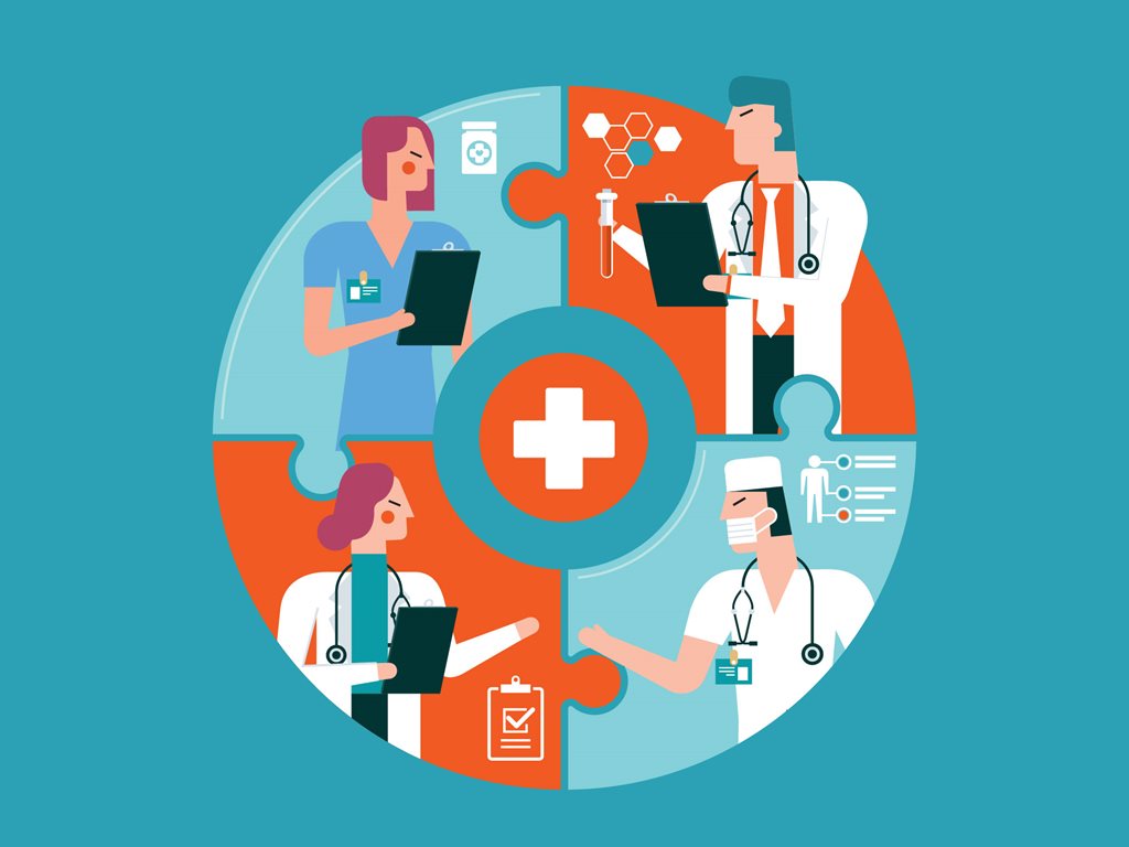 Doctors, specialists, and nurses in healthcare teamwork