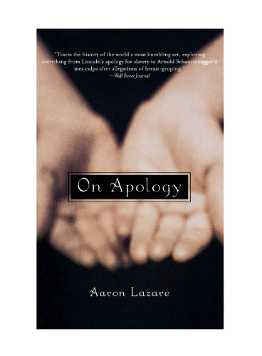 Book cover of "On Apology" by Aaron Lazare