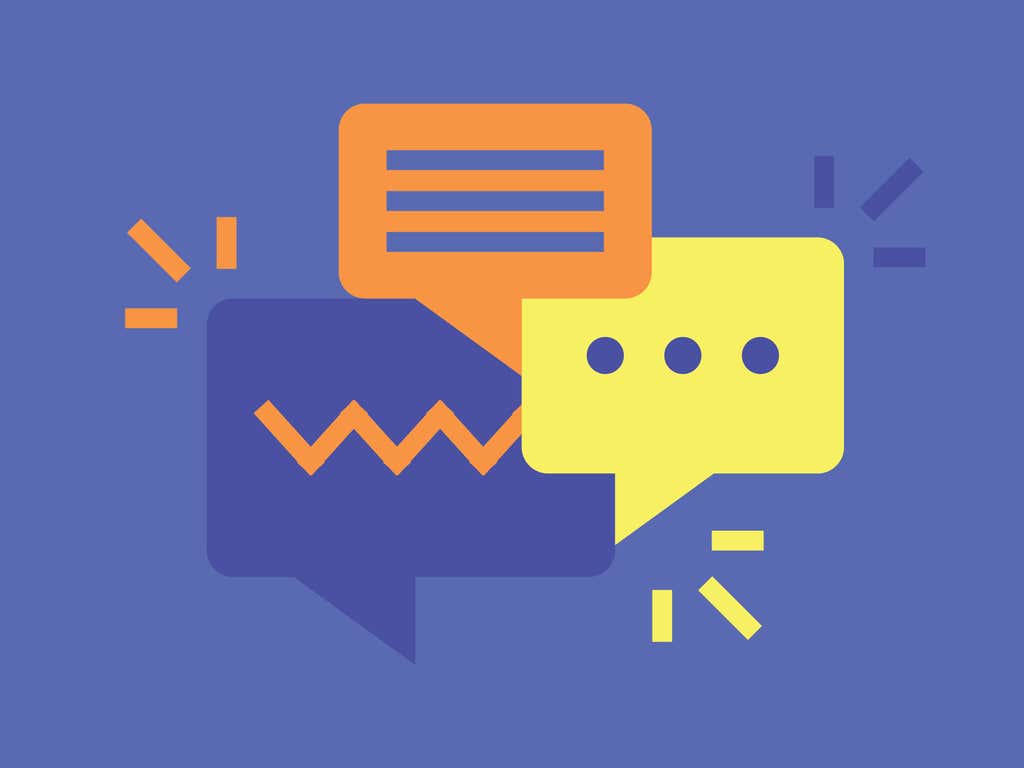 An illustration of speech bubbles.