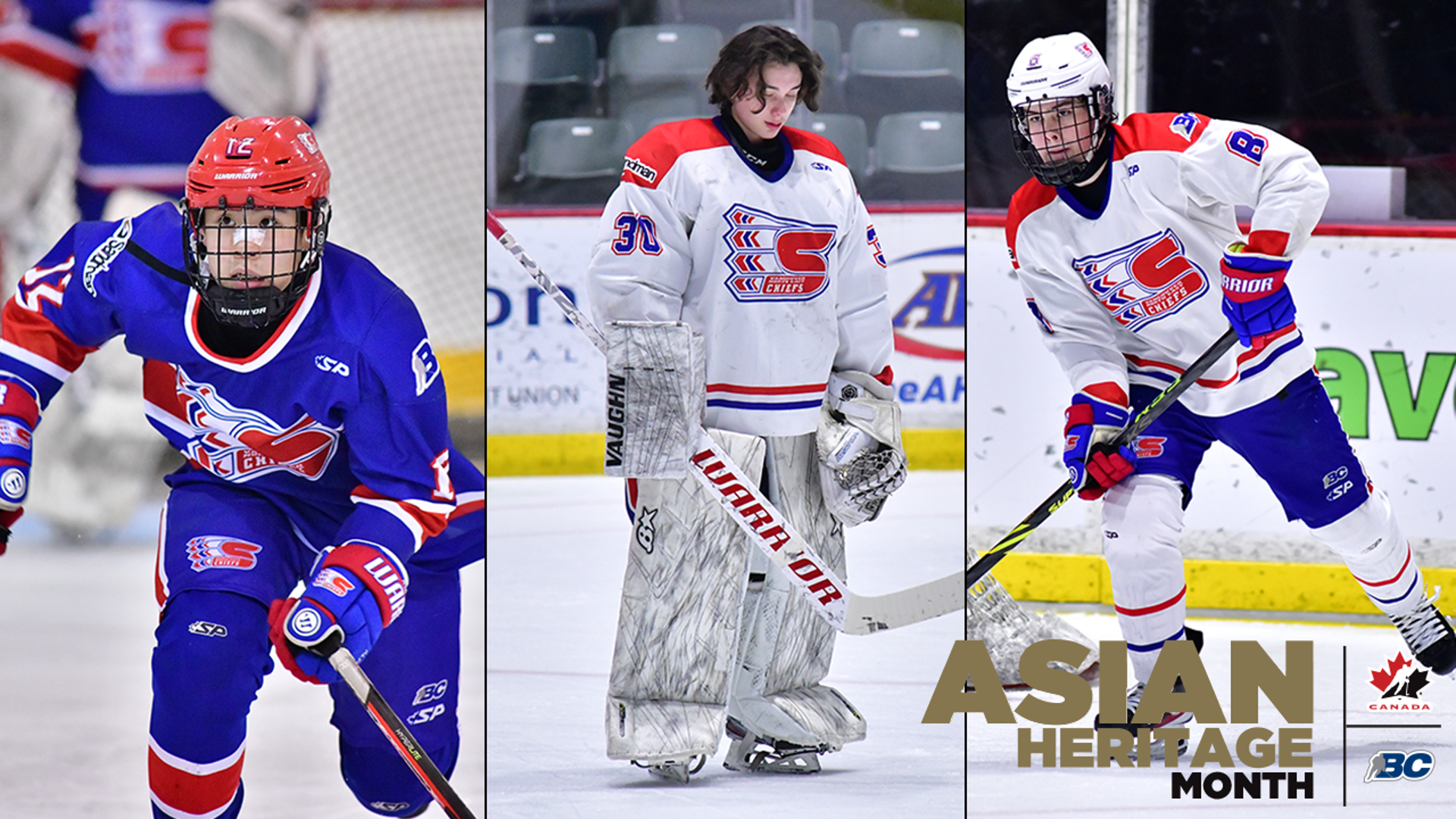 ASIAN HERITAGE MONTH: DRYDEN KURAMOTO, OLIVER ASHTON-AUYEUNG AND TAIT HUMPHRIES - VANCOUVER NE CHIEFS