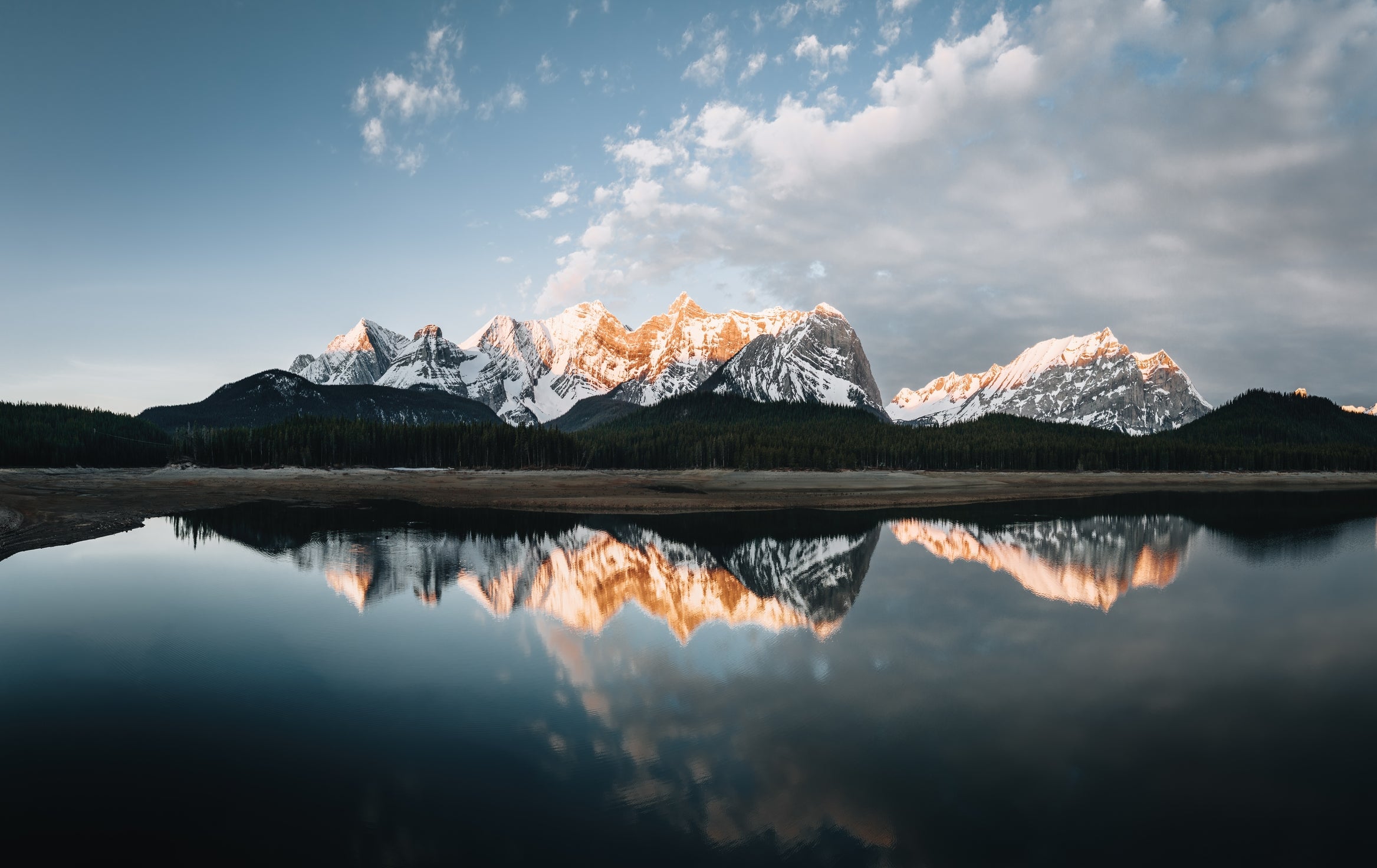 Mountain reflected in lake