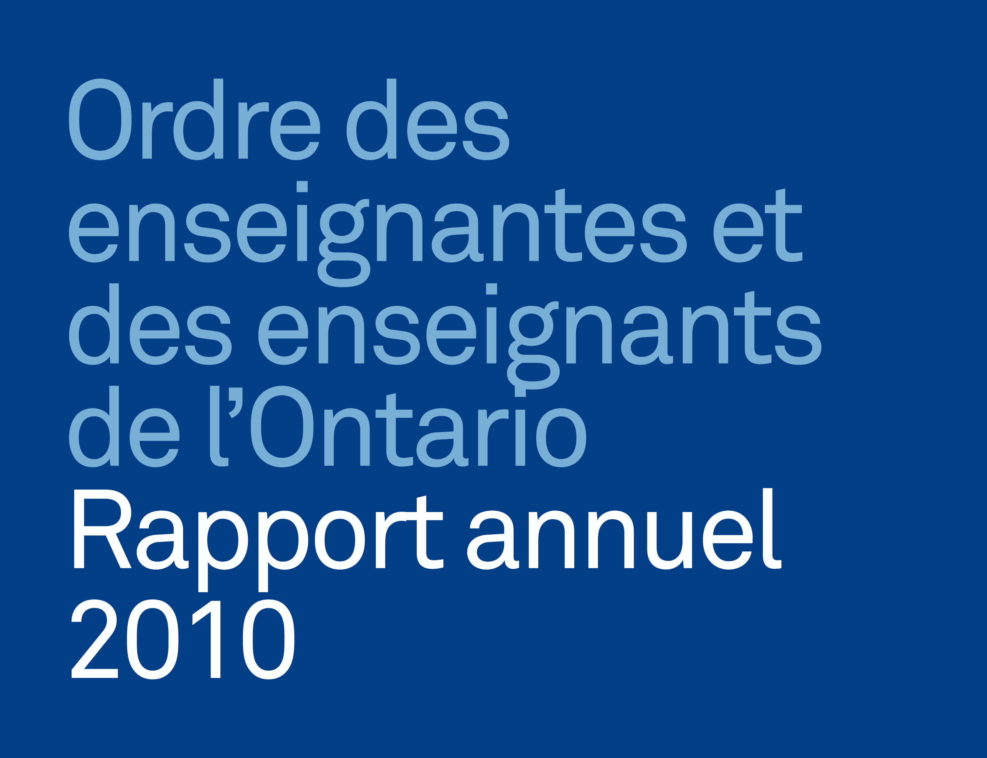 Couverture de rapport annuel 2010