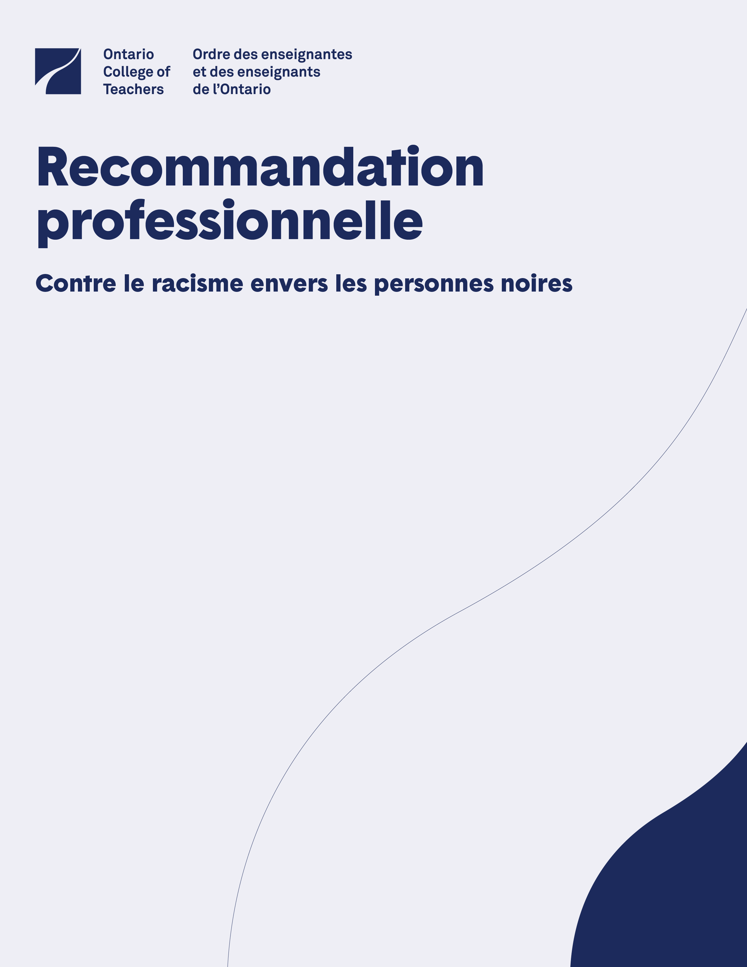 Couverture de la recommandation professionnelle intitulée Contre le racisme envers les personnes noires