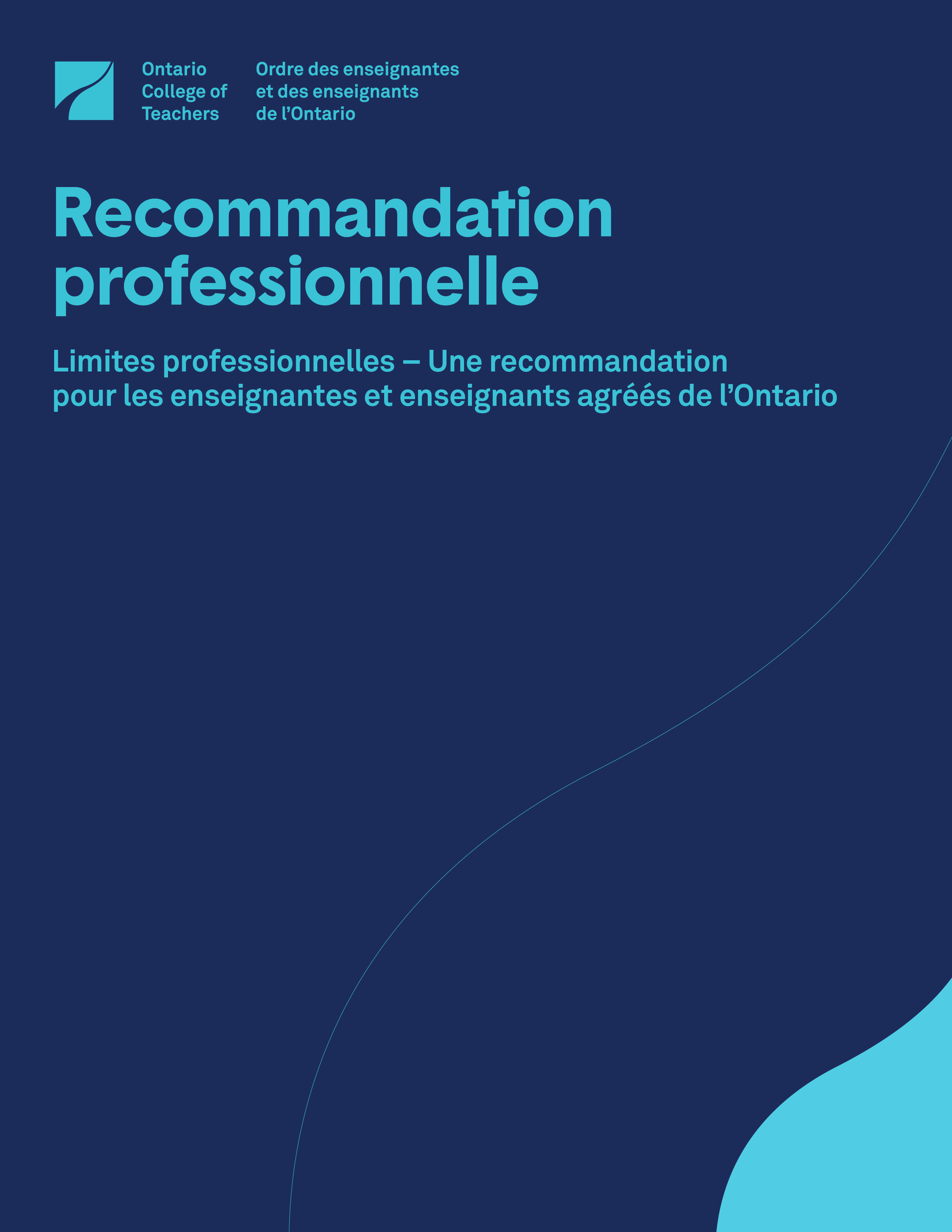 Couverture de la recommandation professionnelle intitulée Limites professionnelles 