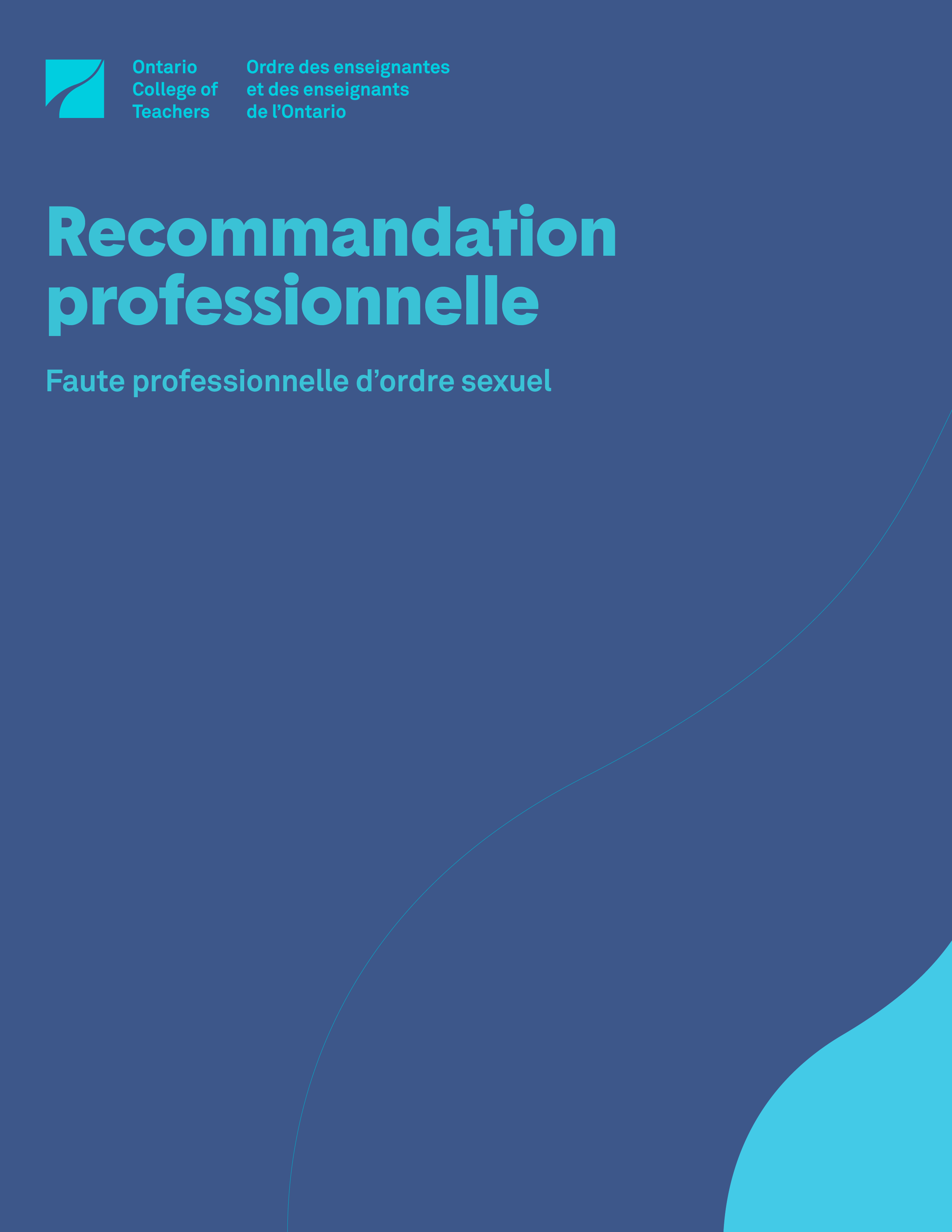 Couverture de la recommandation professionnelle intitulée Faute professionnelle d’ordre sexuel