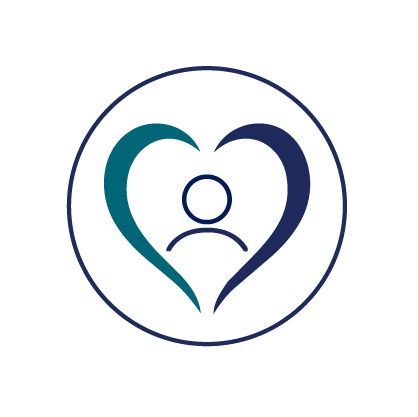 Person surrounded by a heart, representing care, compassion, and student well-being.