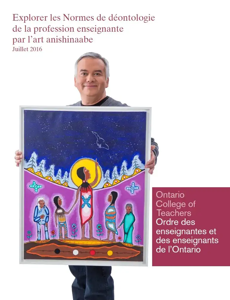 Couverture de Explorer les normes de déontologie de la profession enseignante par l’art anishinaabe