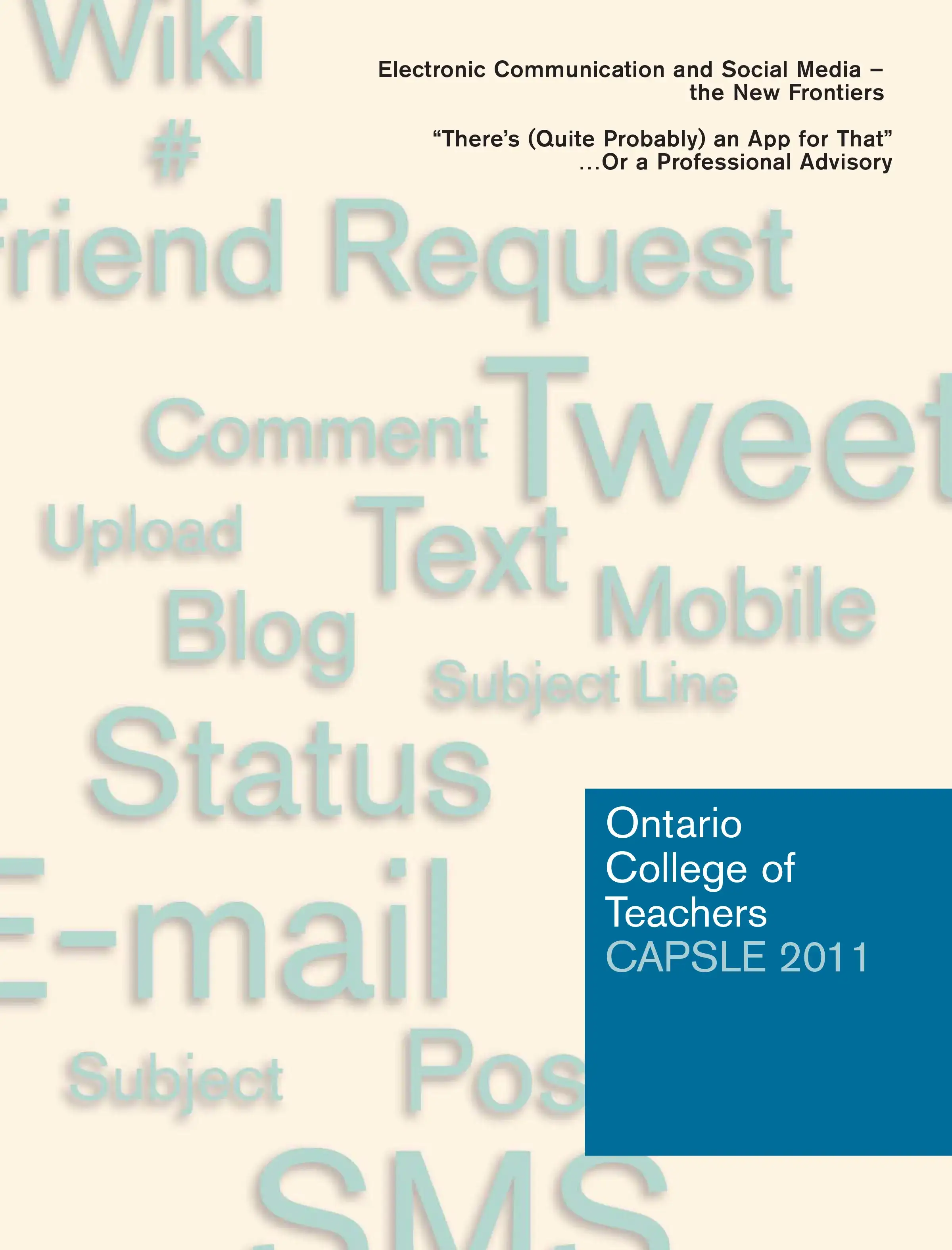 CAPSLE 2011 Electronic Communication and Social Media PPT cover