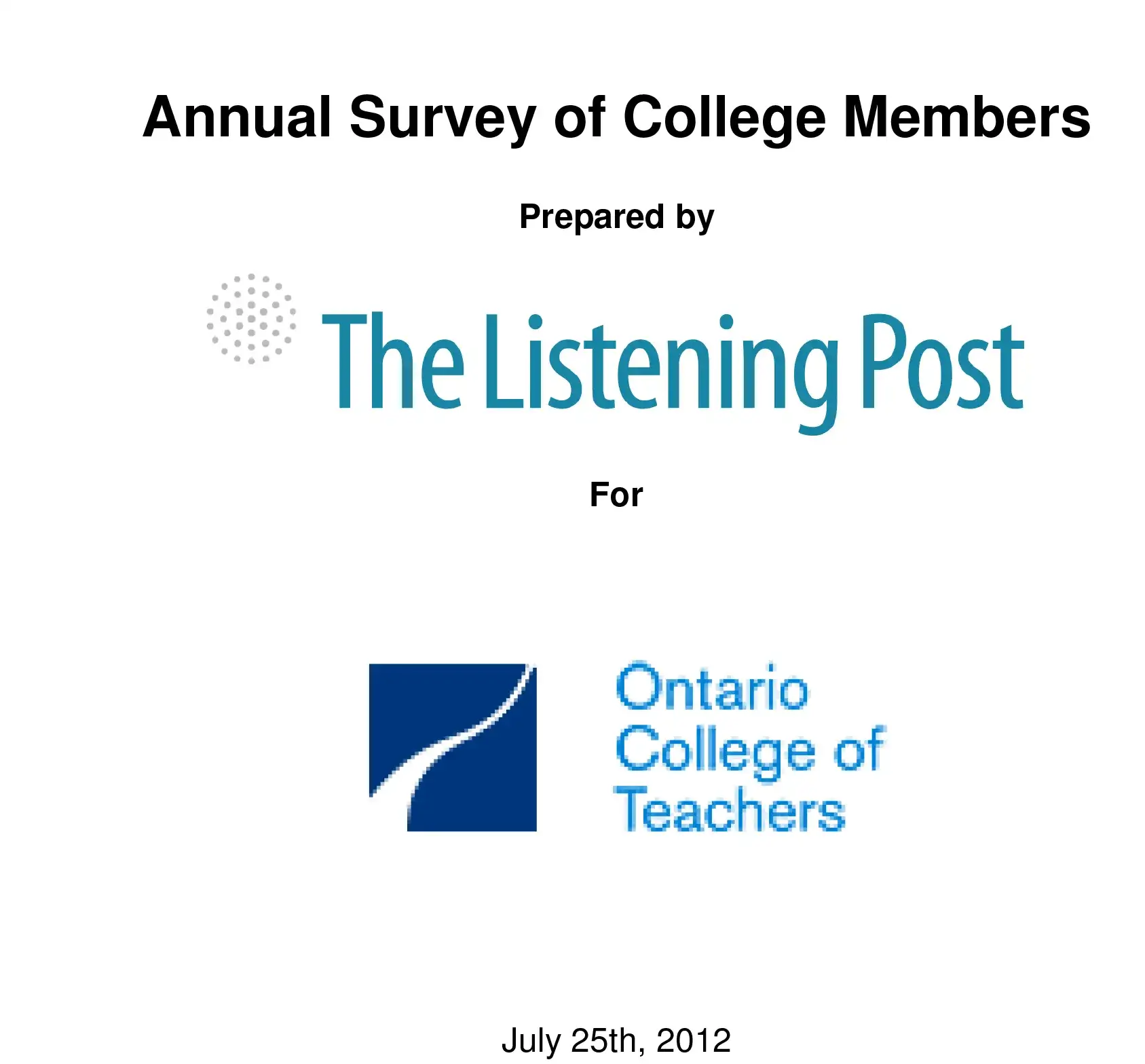 Survey of Members 2012 cover