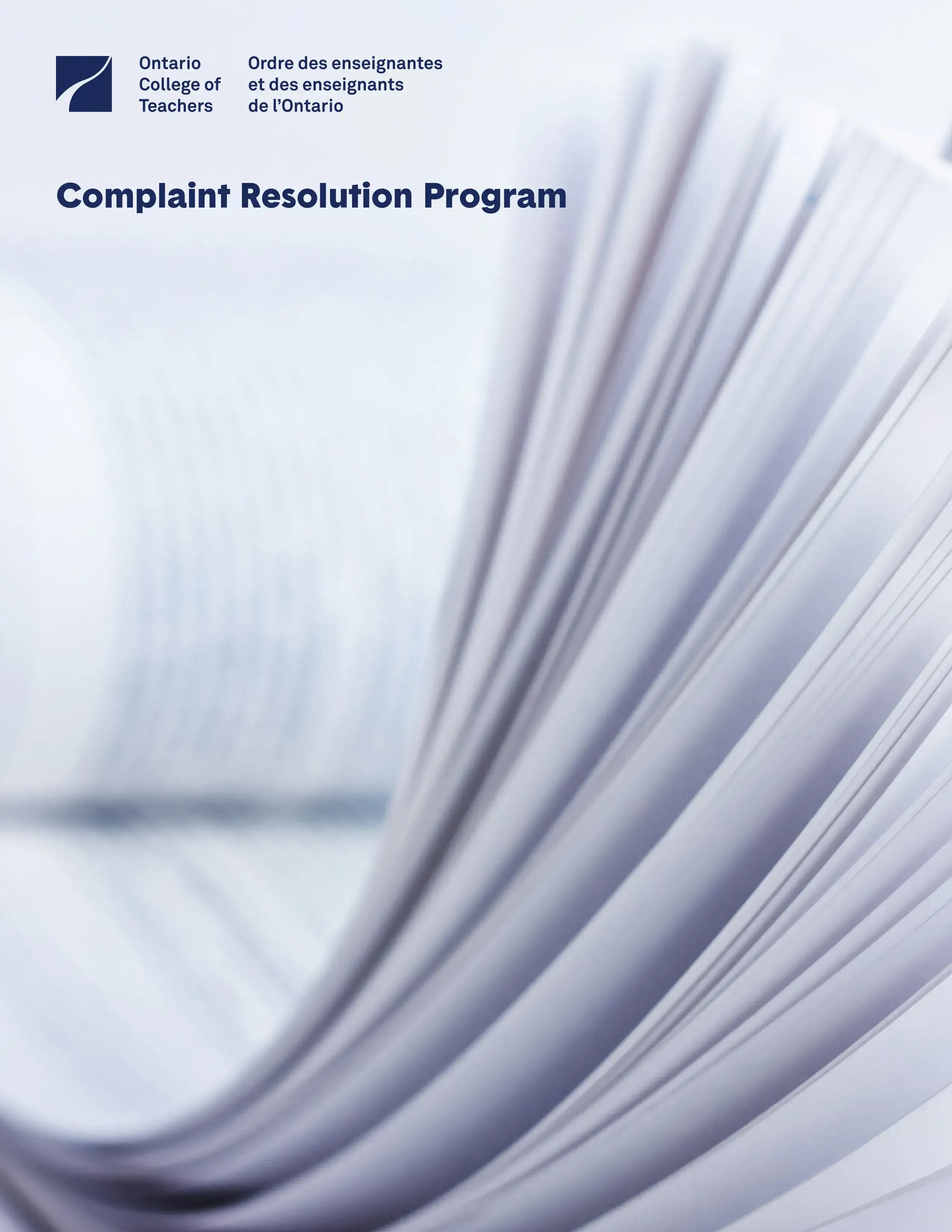 Complaint Resolution Program cover