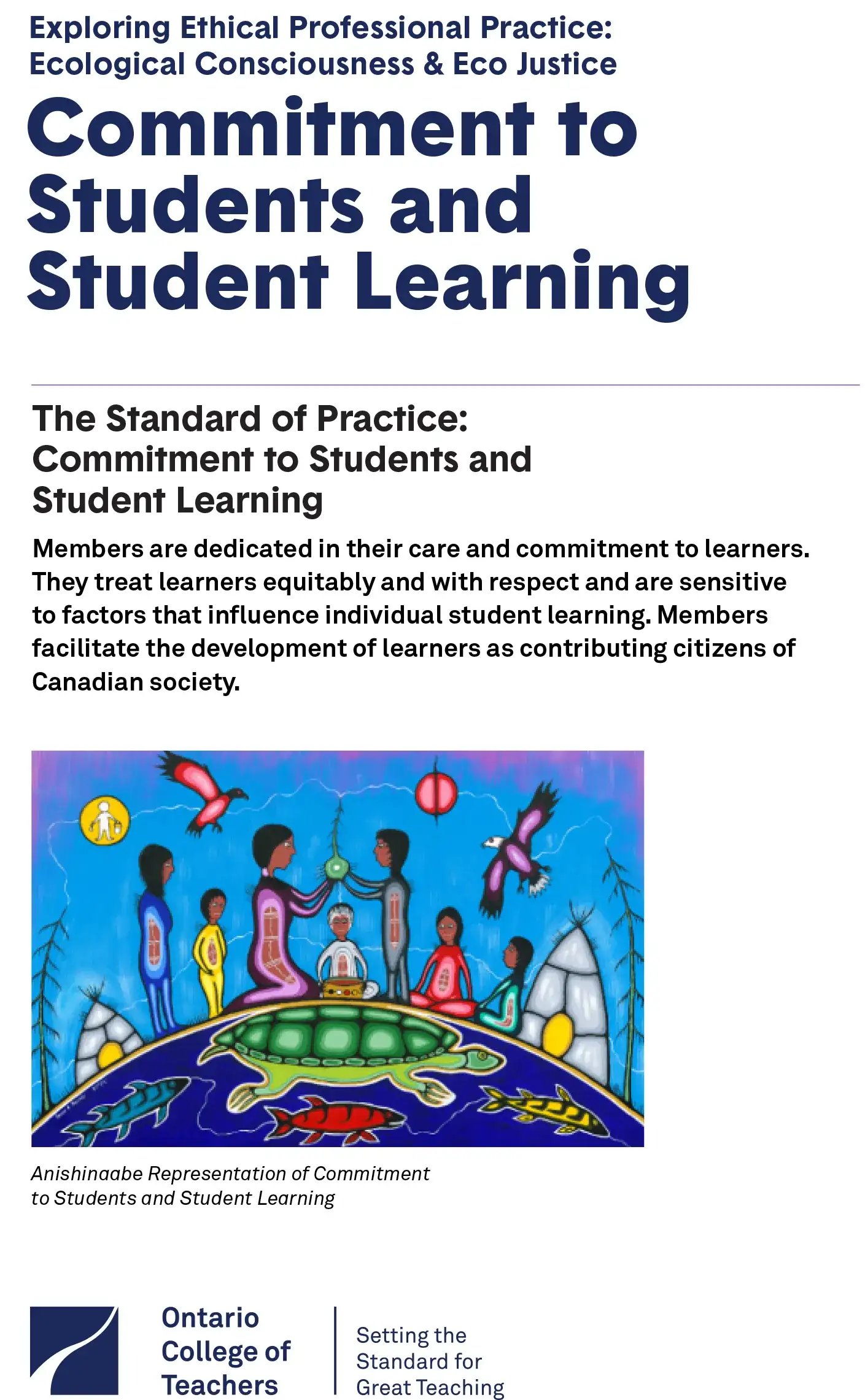 Exploring Ethical Professional Practice: Ecological Consciousness & Eco Justice Cards – Commitment to Students and Student Learning cover