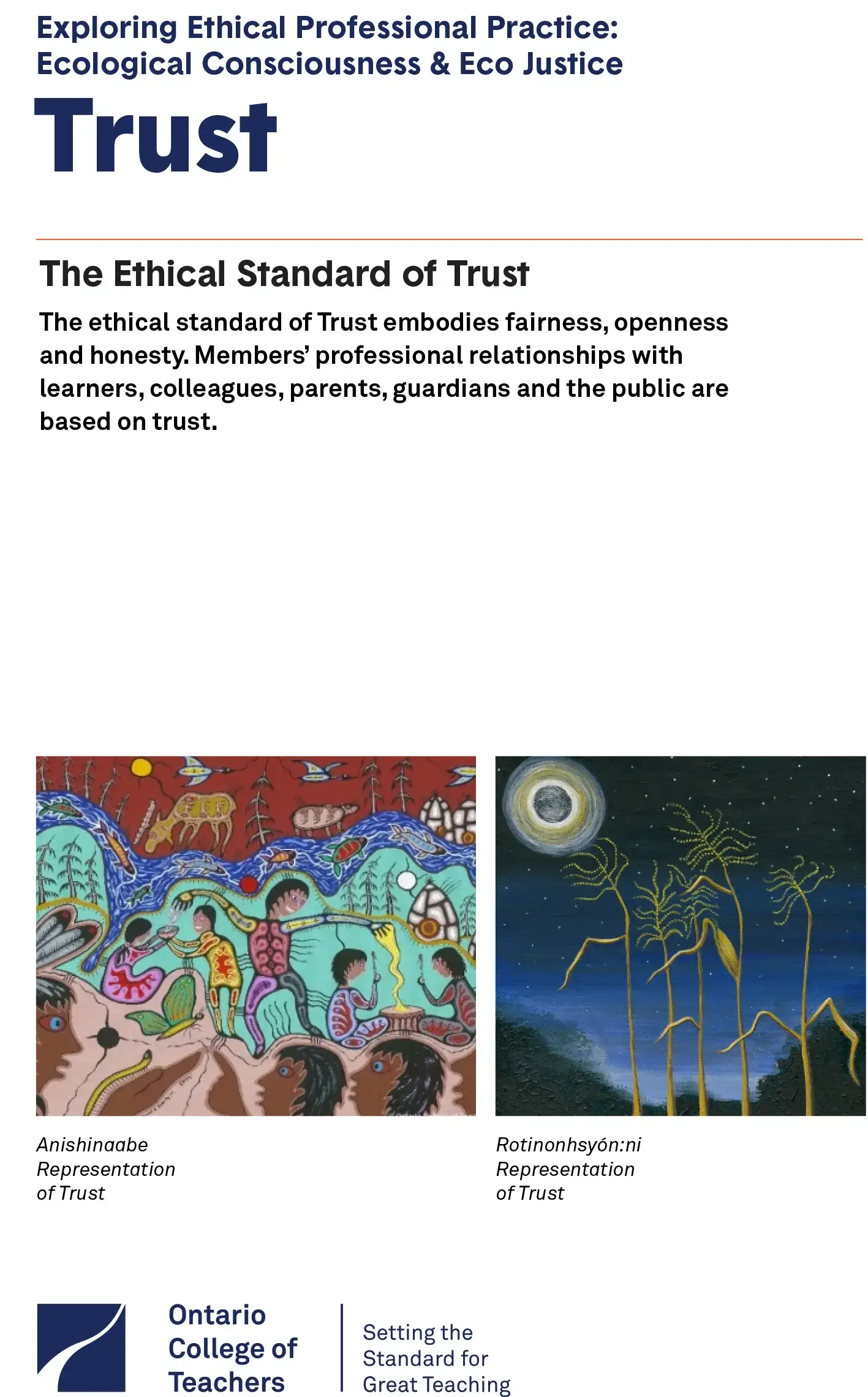 Exploring Ethical Professional Practice: Ecological Consciousness & Eco Justice Cards – The Ethical Standard of Trust cover