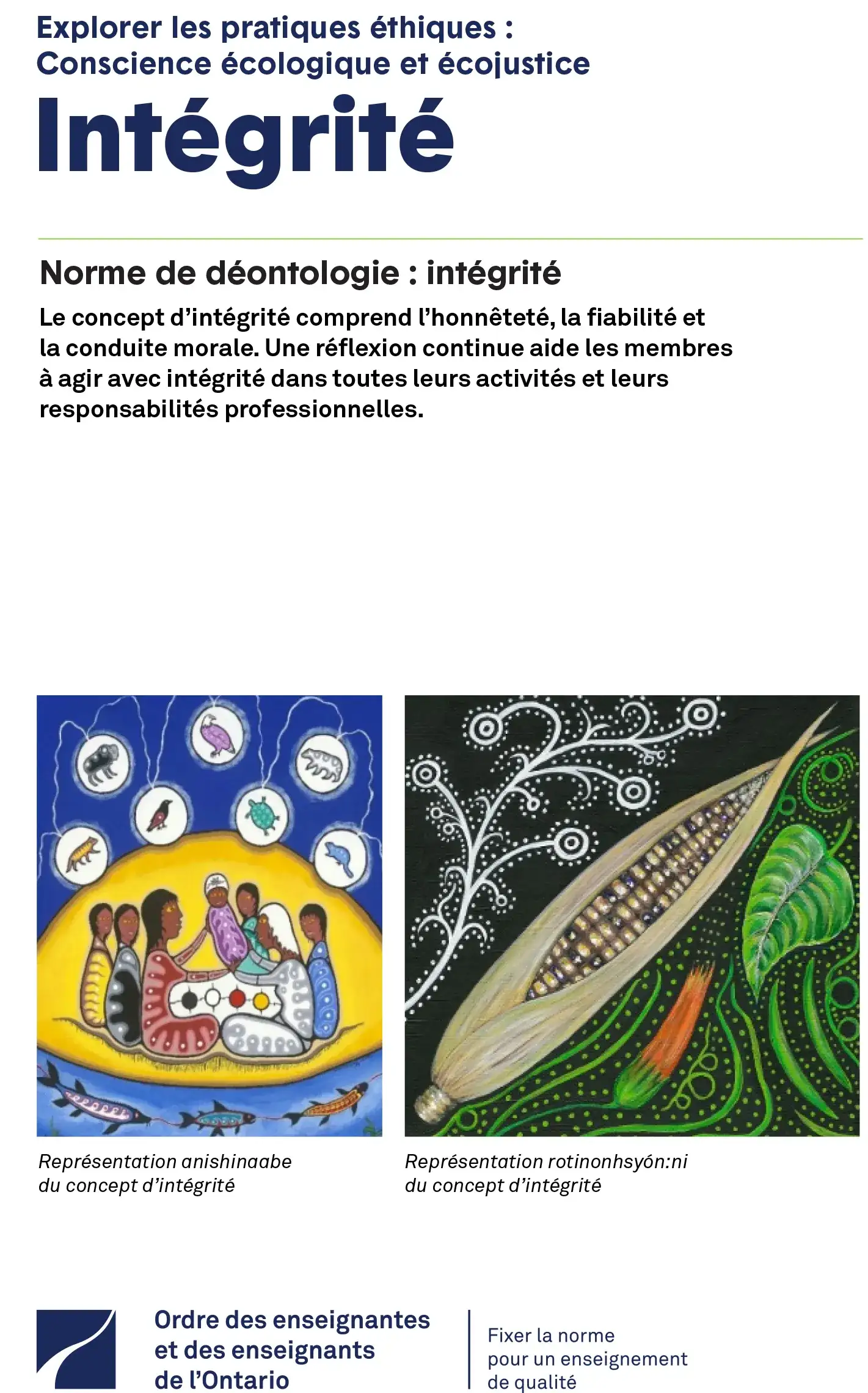 Couverture de Explorer les pratiques éthiques : Conscience écologique et écojustice – Norme d’exercice : Leadership dans les communautés d’apprentissage