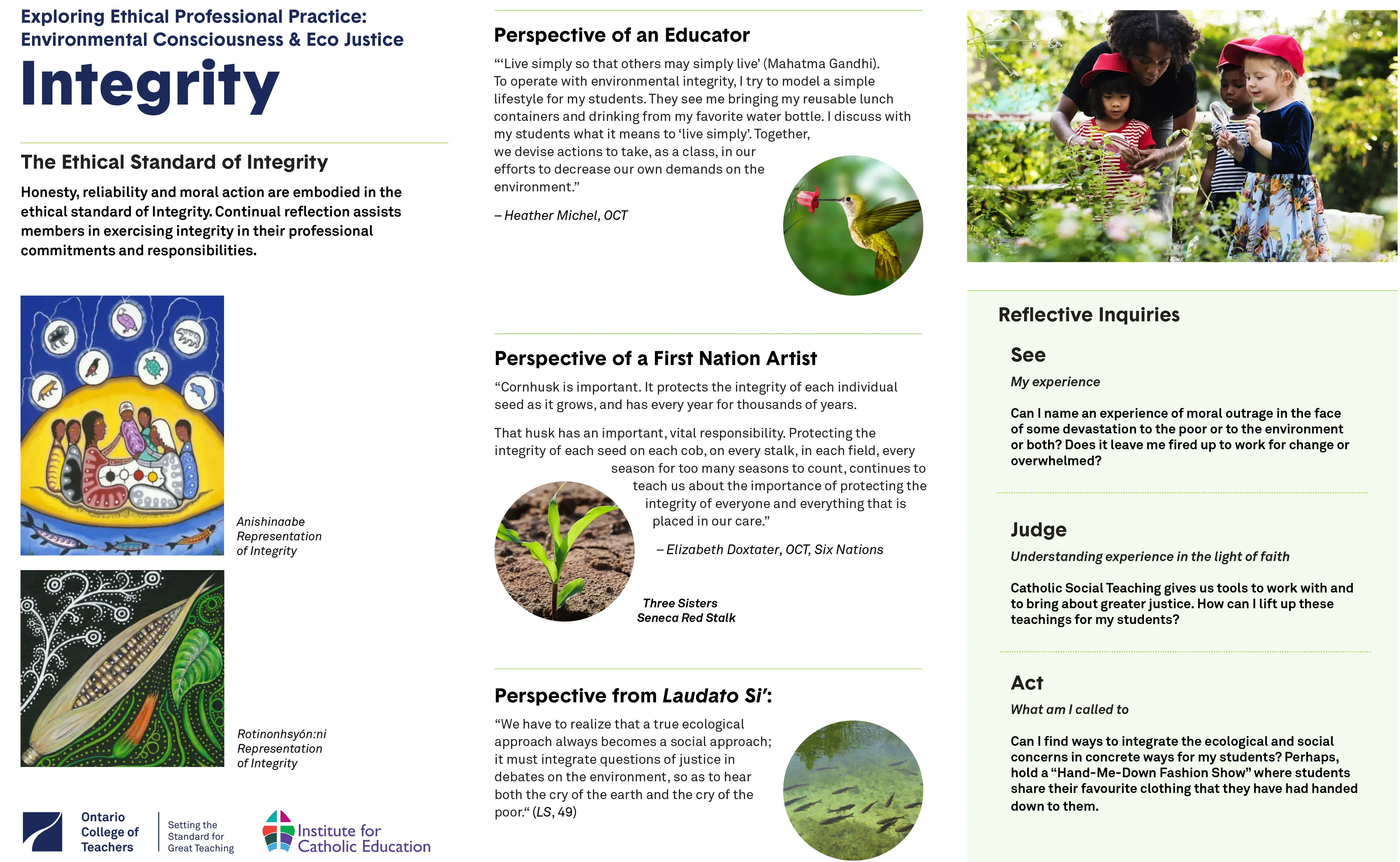 Exploring Ethical Professional Practice: Ecological Consciousness & Eco Justice from the Catholic Perspective - Integrity cover