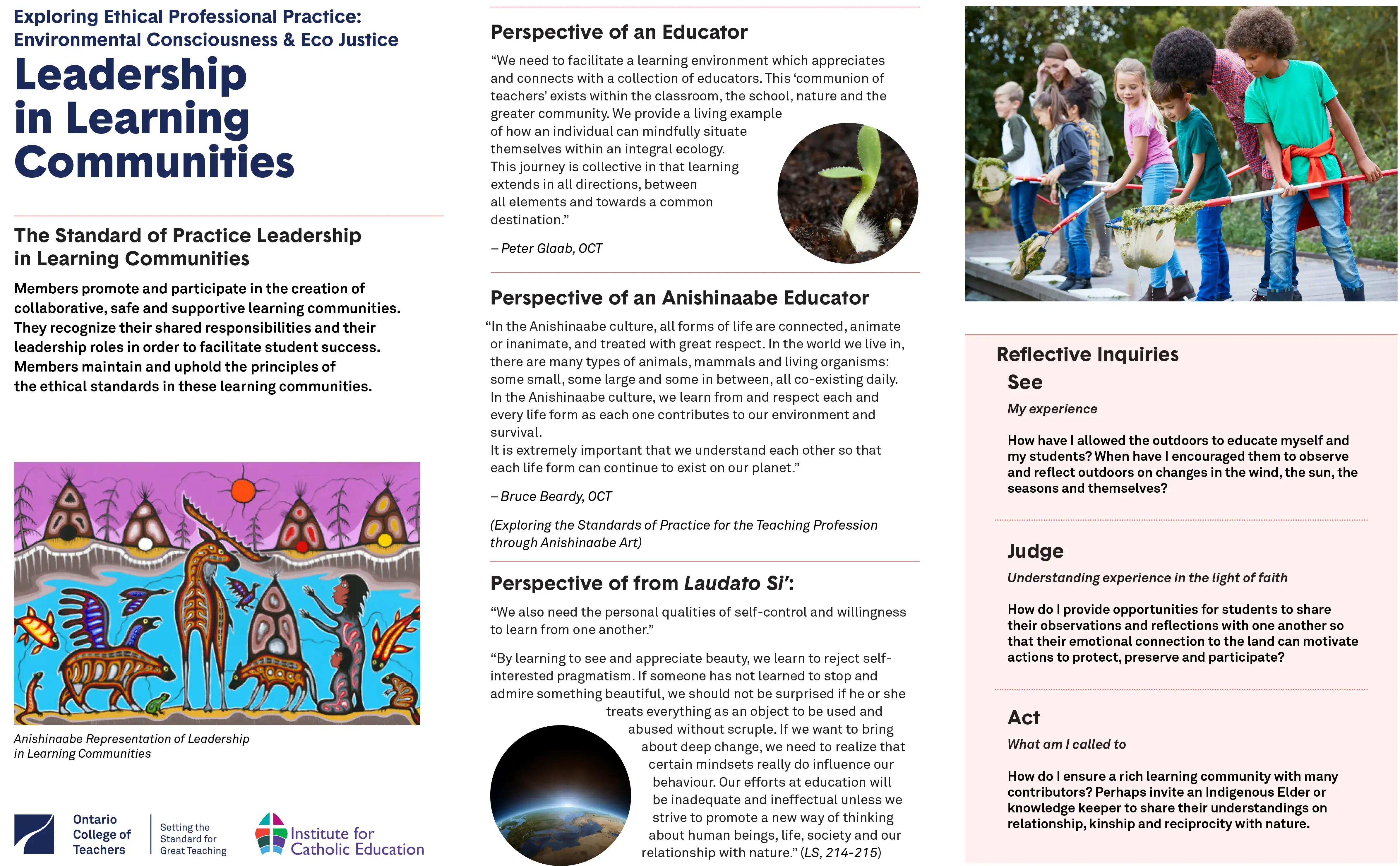 Exploring Ethical Professional Practice: Ecological Consciousness & Eco Justice from the Catholic Perspective - Leadership in Learning Communities cover