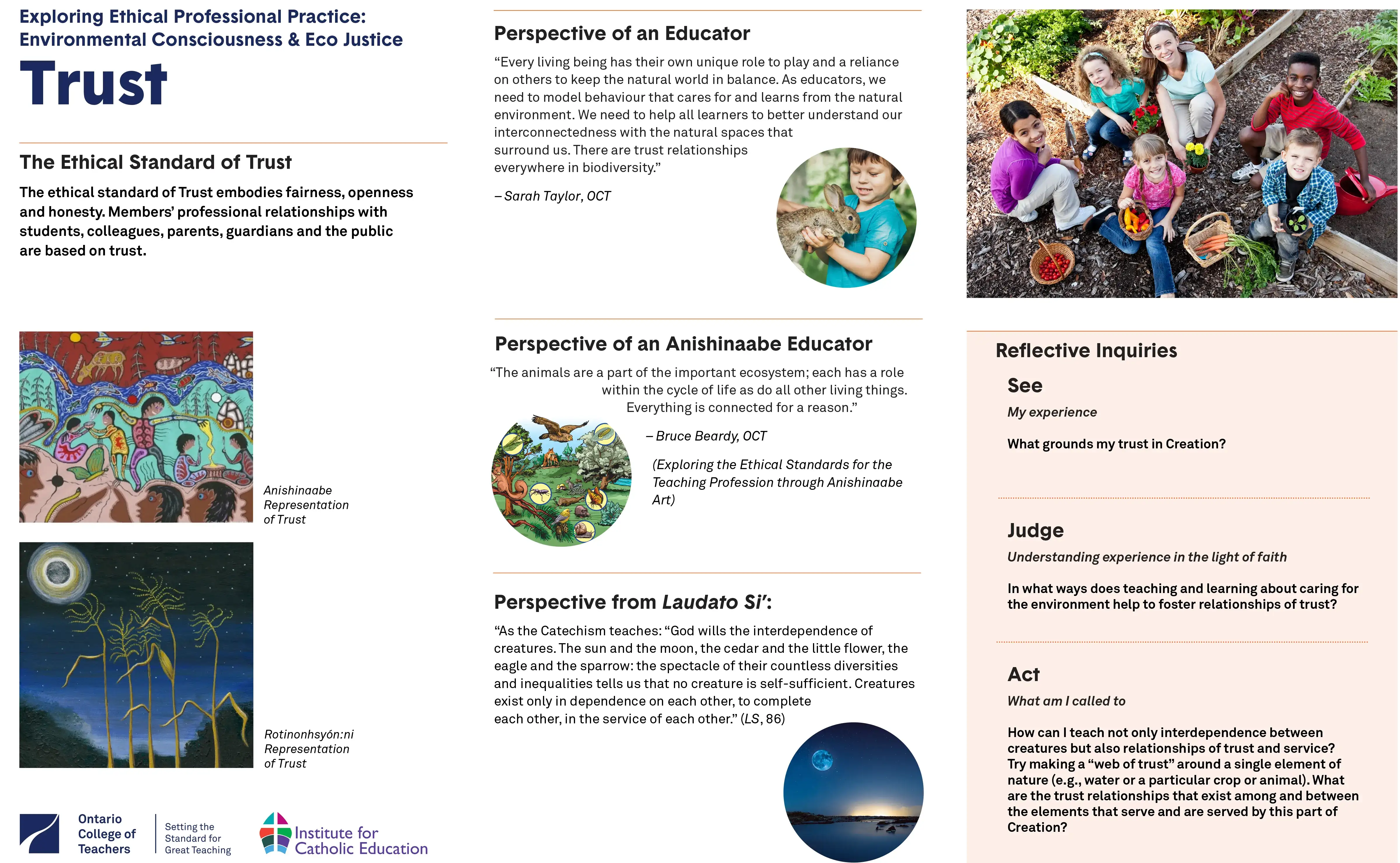 Exploring Ethical Professional Practice: Ecological Consciousness & Eco Justice from the Catholic Perspective - Trust cover