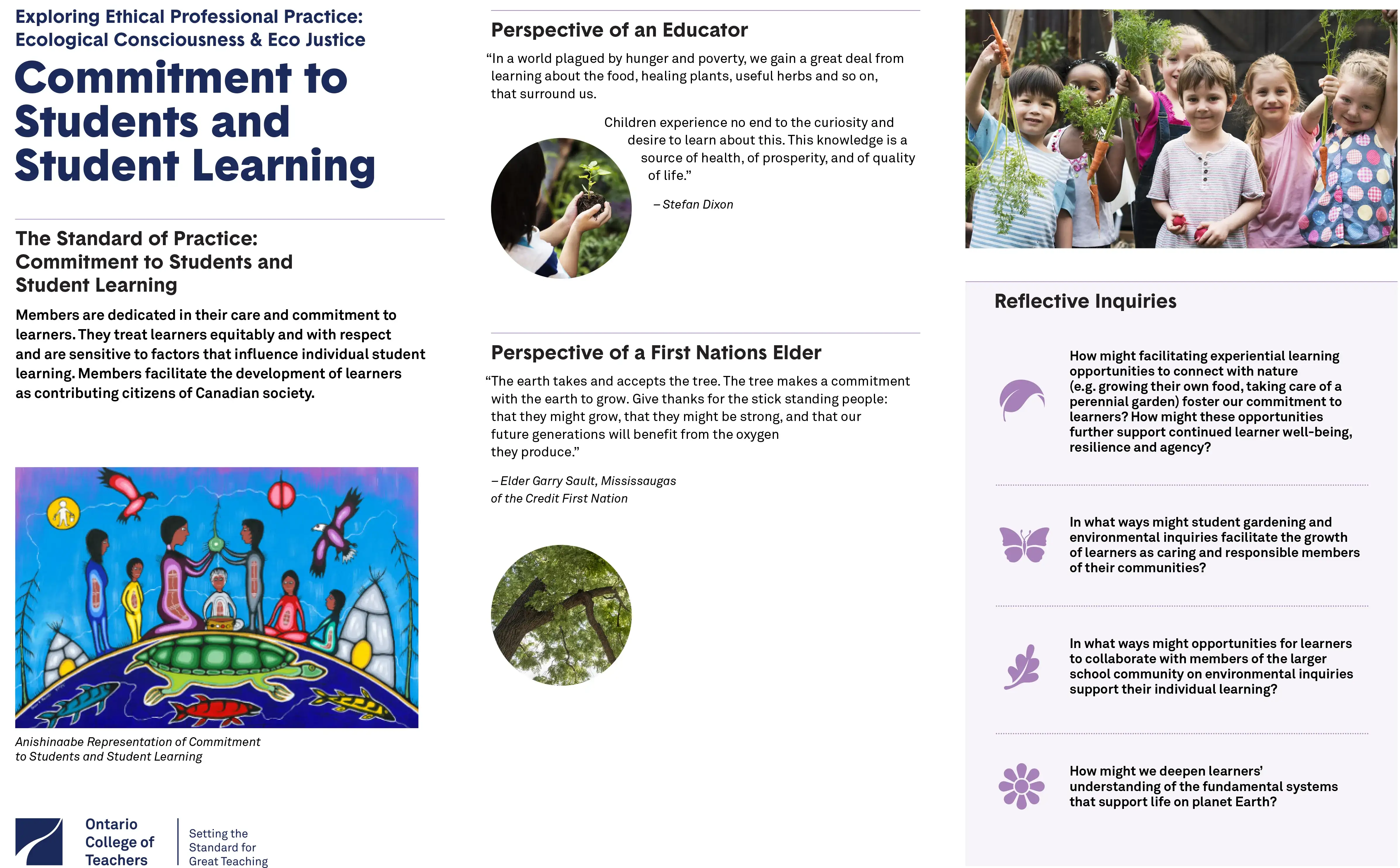 Exploring Ethical Professional Practice: Ecological Consciousness & Eco Justice Placemats – Commitment to Students and Student Learning cover