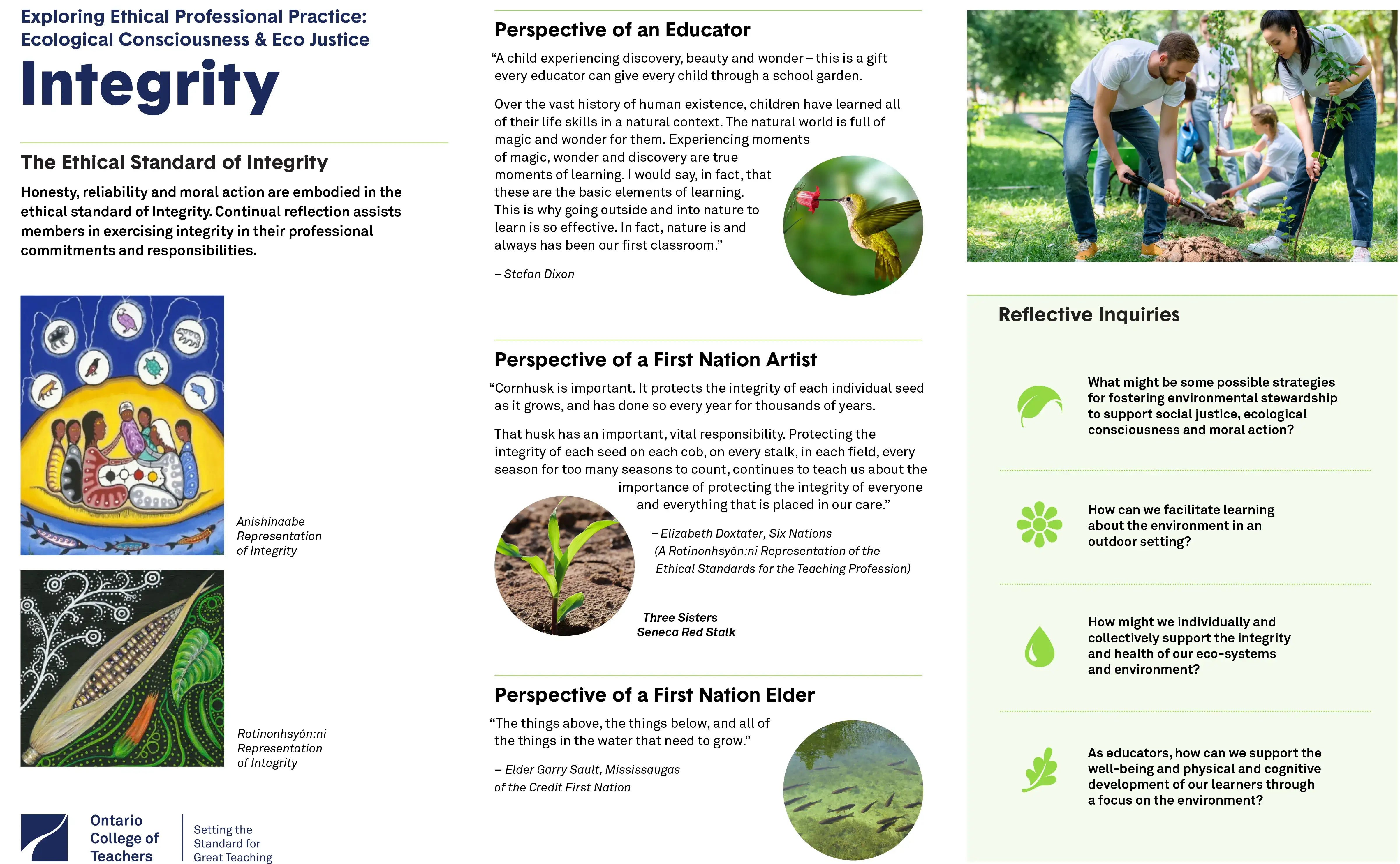 Exploring Ethical Professional Practice: Ecological Consciousness & Eco Justice Placemats – The Ethical Standard of Integrity cover