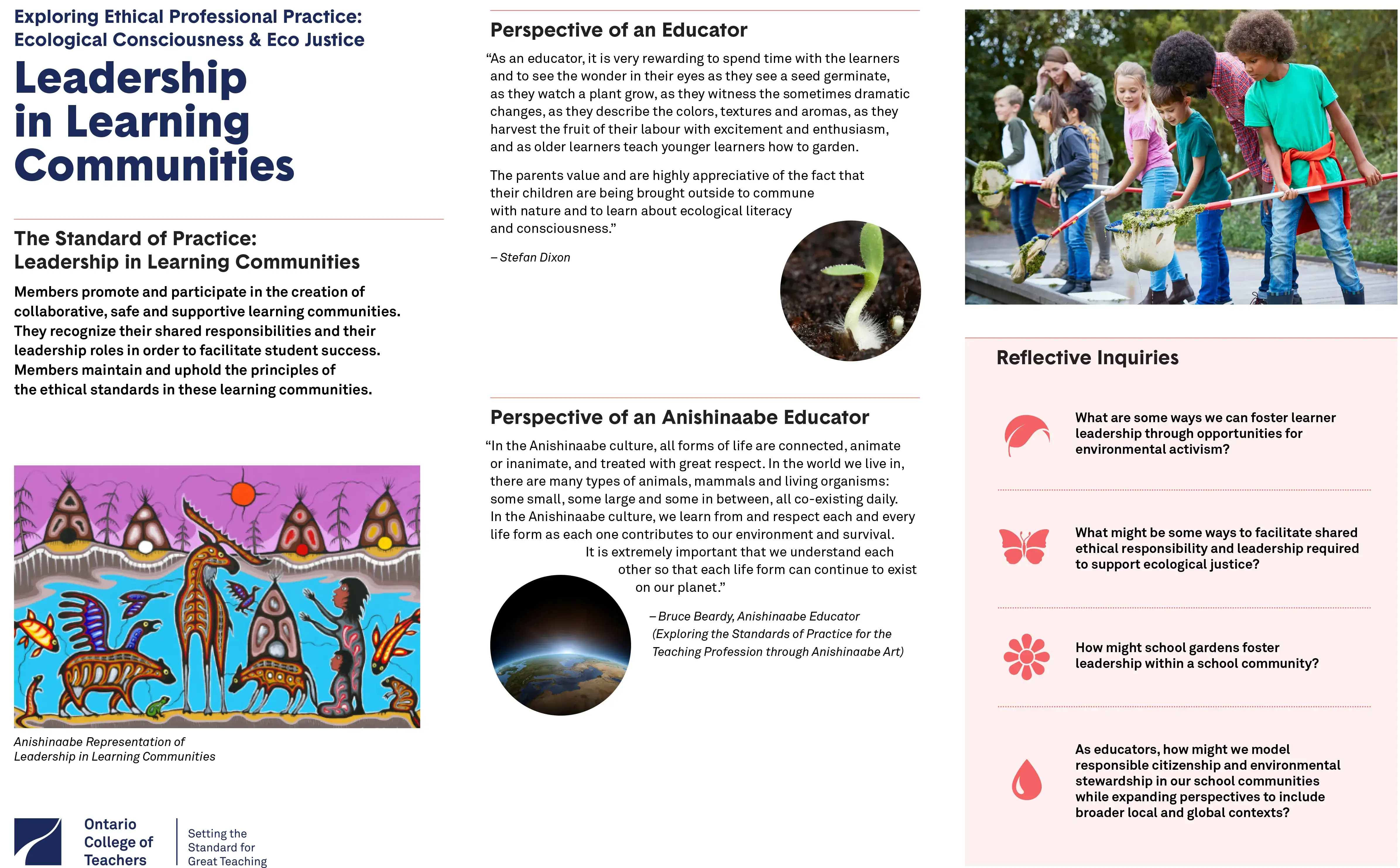 Exploring Ethical Professional Practice: Ecological Consciousness & Eco Justice Placemats – Leadership in Learning Communities cover