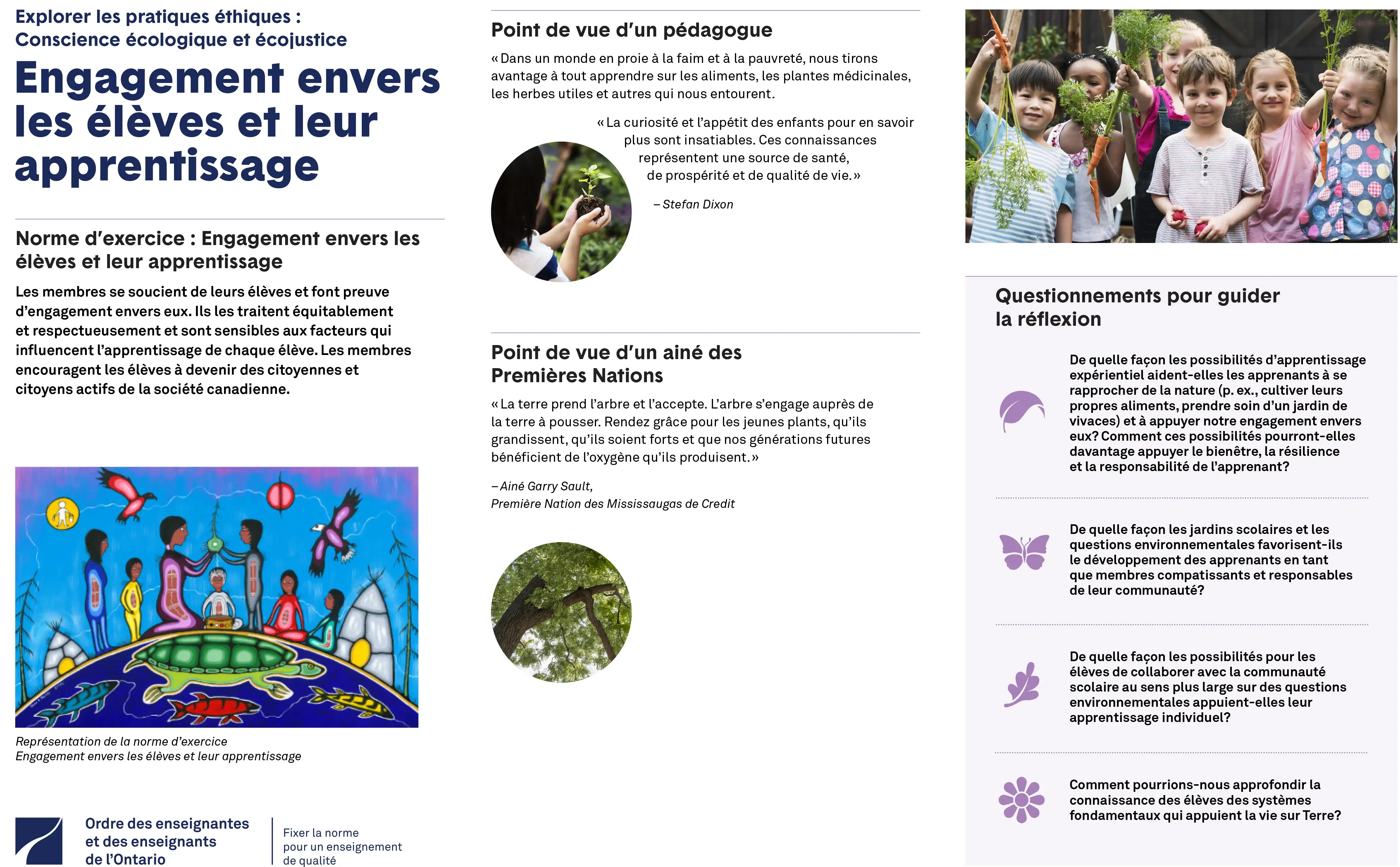 Couverture de Explorer les pratiques éthiques : Conscience écologique et écojustice – Engagement envers les élèves et leur apprentissage