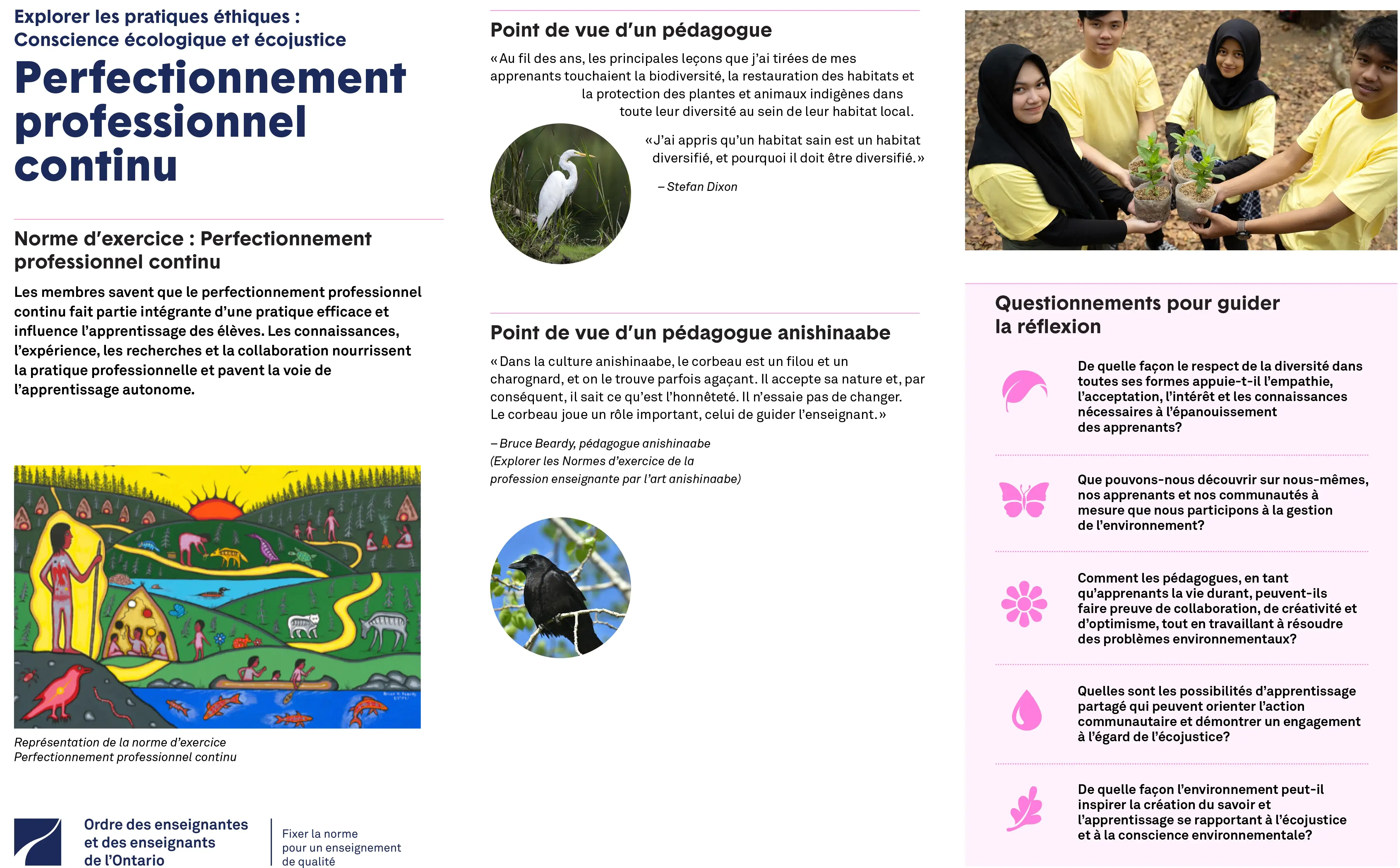 Couverture de Explorer les pratiques éthiques : Conscience écologique et écojustice – Perfectionnement professionnel continu