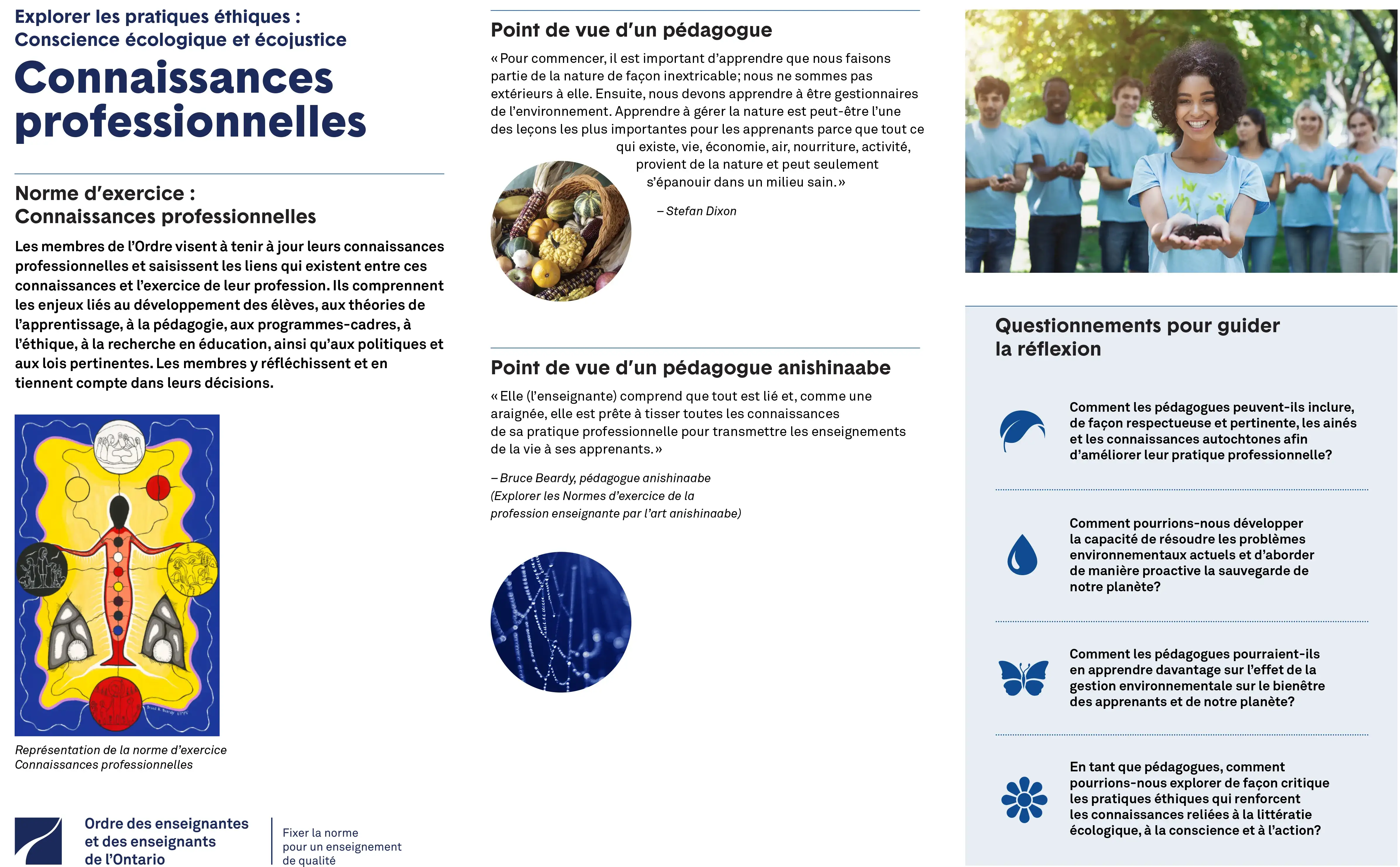 Couverture de Explorer les pratiques éthiques : Conscience écologique et écojustice – Connaissances professionnelles