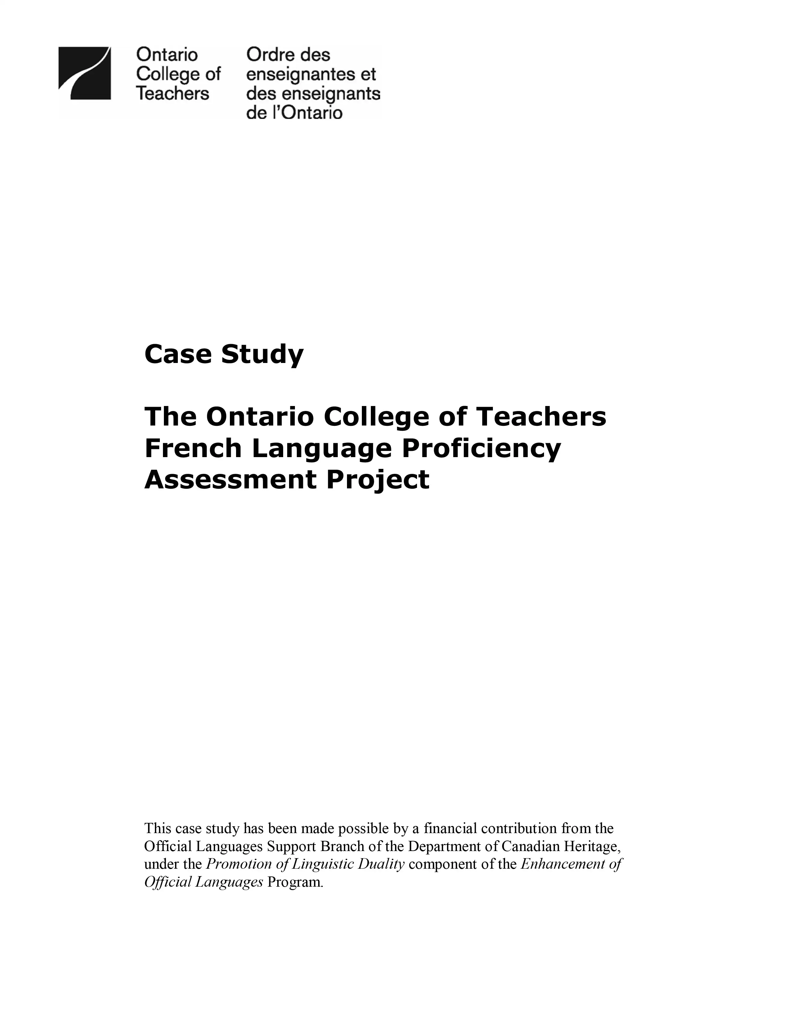 French Language Proficiency Assessment Project cover