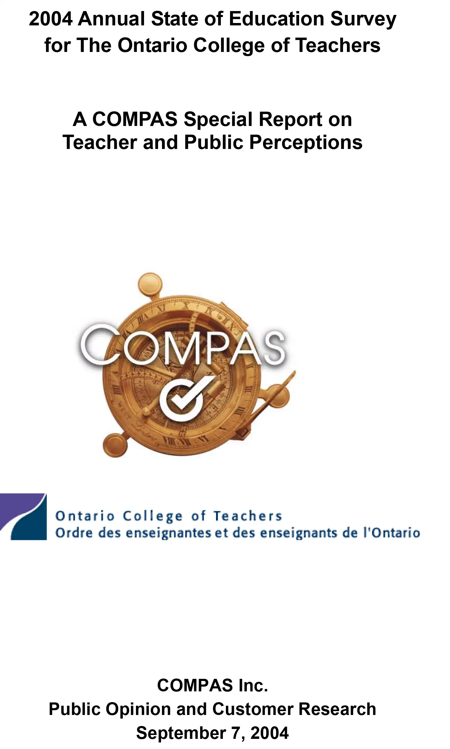State of the Teaching Profession 2004 cover