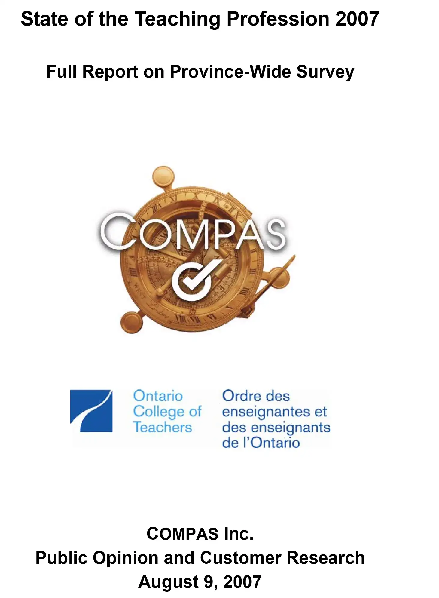 State of the Teaching Profession 2007 cover