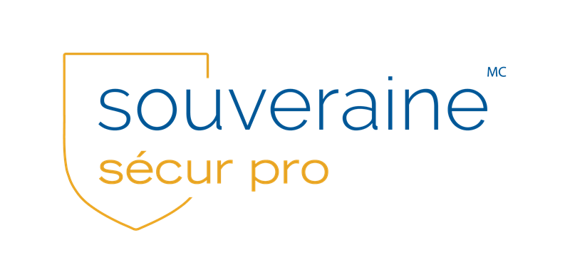 Logo Sovereign Secure Pro avec illustration d'un bouclier doré